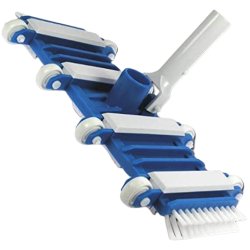 Tête d'aspirateur pour piscine flexible 8 roues avec brosse latérale