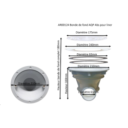 onde de fond AQP Abs pour liner-Mesure entrée Ø55 sortie Ø182