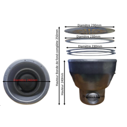 Bonde de fond inox Liner avec joints torique,bride et vis