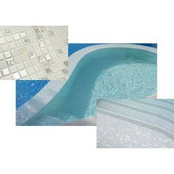 PS-MIX IRIS ERNIO Mosaïque de verre Blanc 2.5cm x 2.5cm