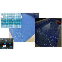 LU-31 Arrakis Mosaïque de verre Bleu Luminescent 2.5cm x 2.5cm