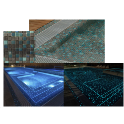 LU-42 Tabit Mosaïque de verre Noir Luminescent 2.5cm x 2.5cm