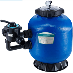 Filtre Bobiné Bleu D1000 Side 36m3/h Vanne 6 ivoies 2-Charge 600kg-Avec Raccord