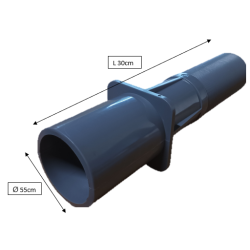 Traversée De Paroi Béton GRIS ABS à Coller Ø63mm/Coller Ø50mm