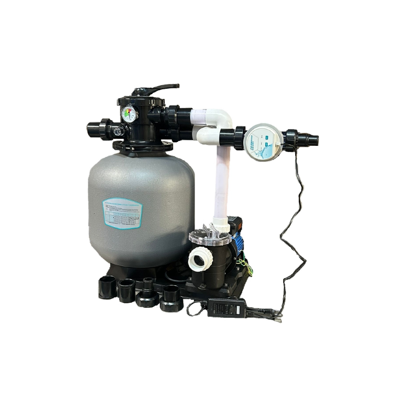 Combo 2-Bloc de Filtration au sel Jusqu'à 35m3-Gris Avec Raccord