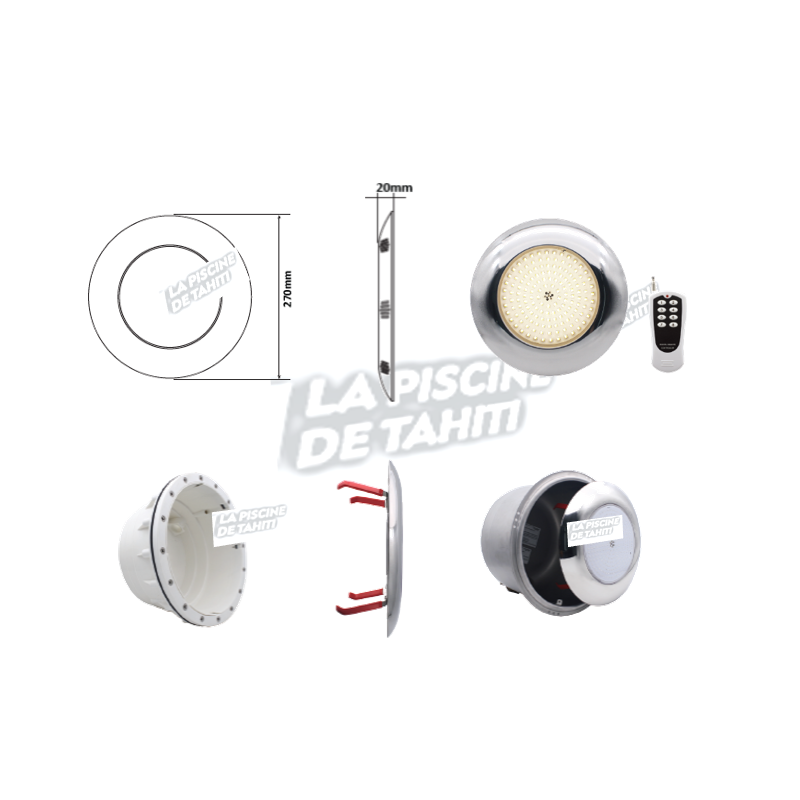 Projecteur Inox Led Blanche R8 Pour Niche Complète PAR56-40W-4000K