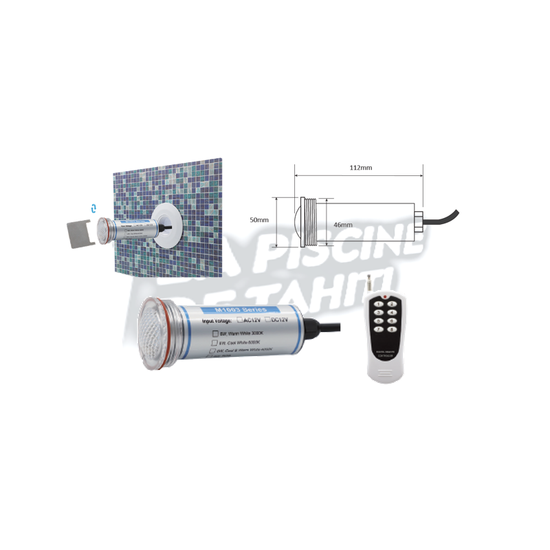 Mini Lampe Blanche R8 6W 1.5" Diamètre 50mm (Raccord Murale à Visser En Option)