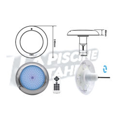Extra Plat Led Inox 40W RGBR18-Murale Liner-Béton-Diamètre 50mm
