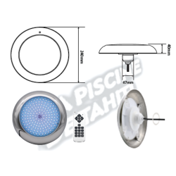 Extra Plat Led Inox 40W RGBR18-Murale-Béton (Raccord à Visser En Option)