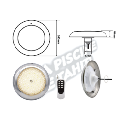 Extra Plat Led Inox 40W BLanche R8-Murale-Béton (Raccord à Visser En Option)