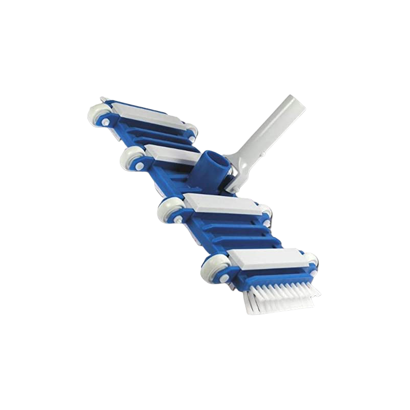 Tête d'aspirateur pour piscine flexible 8 roues avec brosse latérale