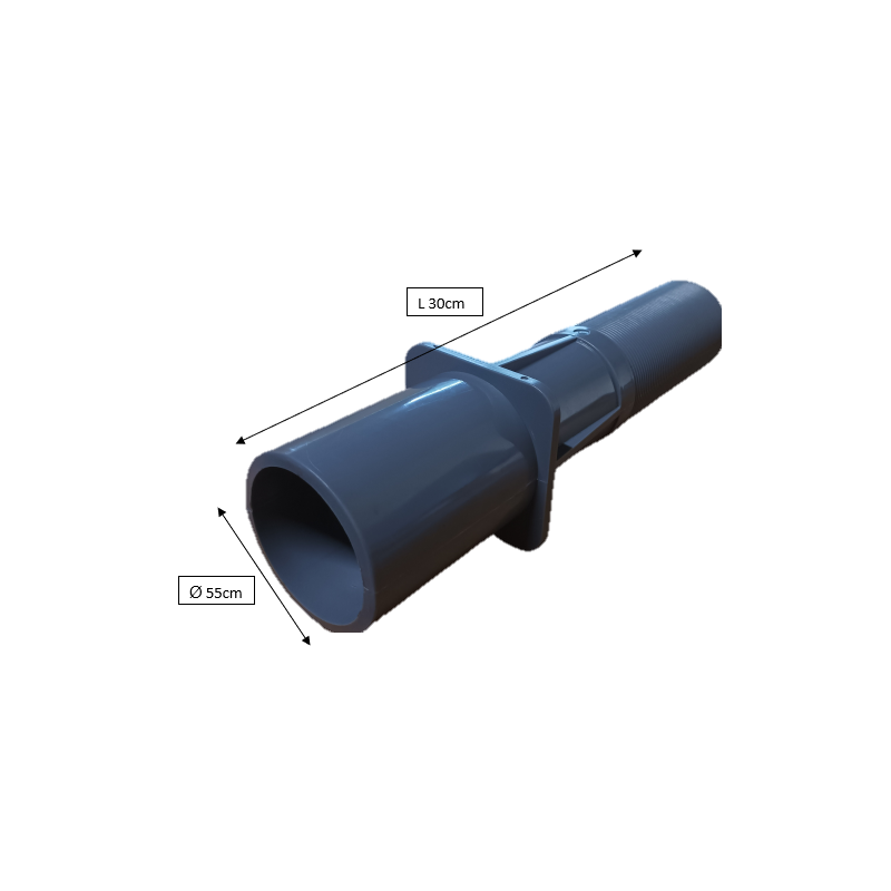 Traversée De Paroi Béton GRIS ABS à Coller Ø63mm/Coller Ø50mm